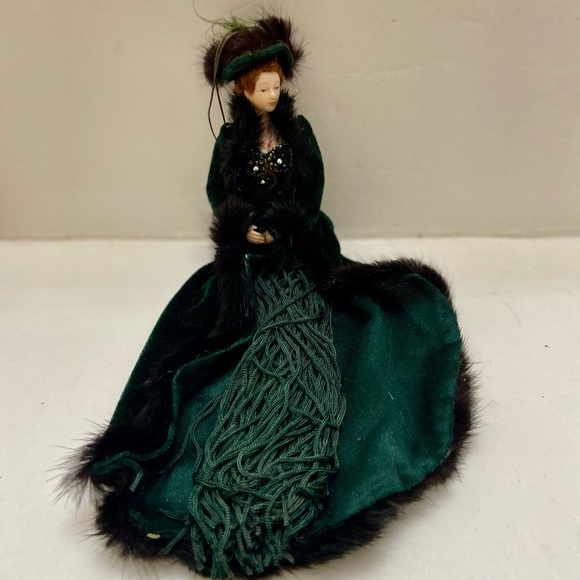 Vintage Auto or Christmas Ornament-Victorian Lady in Green Gown - Picture 7 of 12
